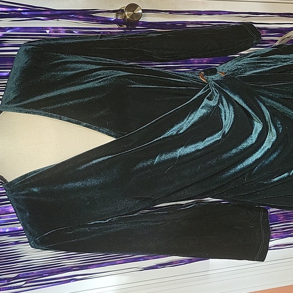 Anne Klein velvet green dress sz 12 - Picture 2 of 7